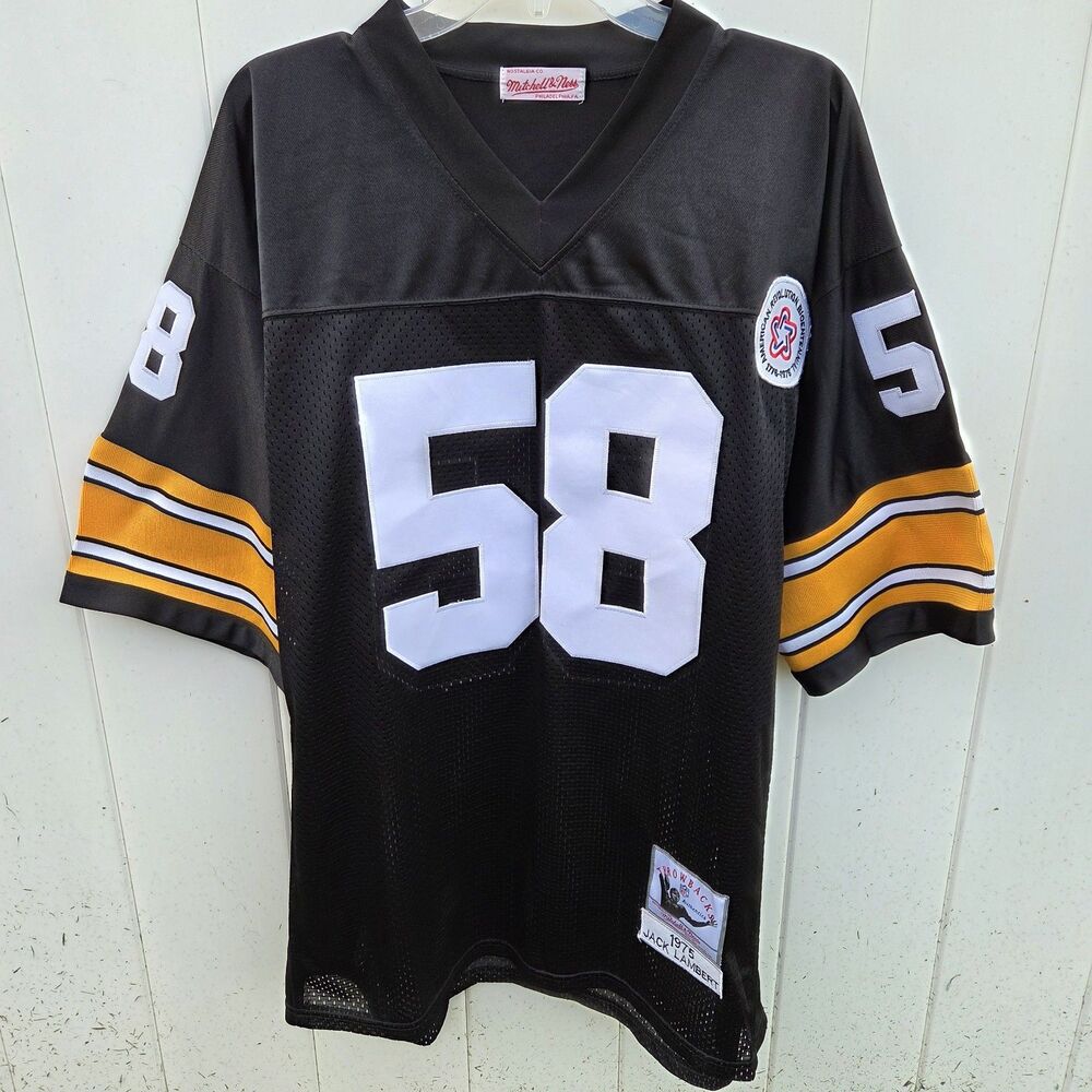 Mitchell & Ness Pittsburgh Steelers Jack Lambert 58 Throwback Jersey 1975 Sz XL - Picture 10 of 10